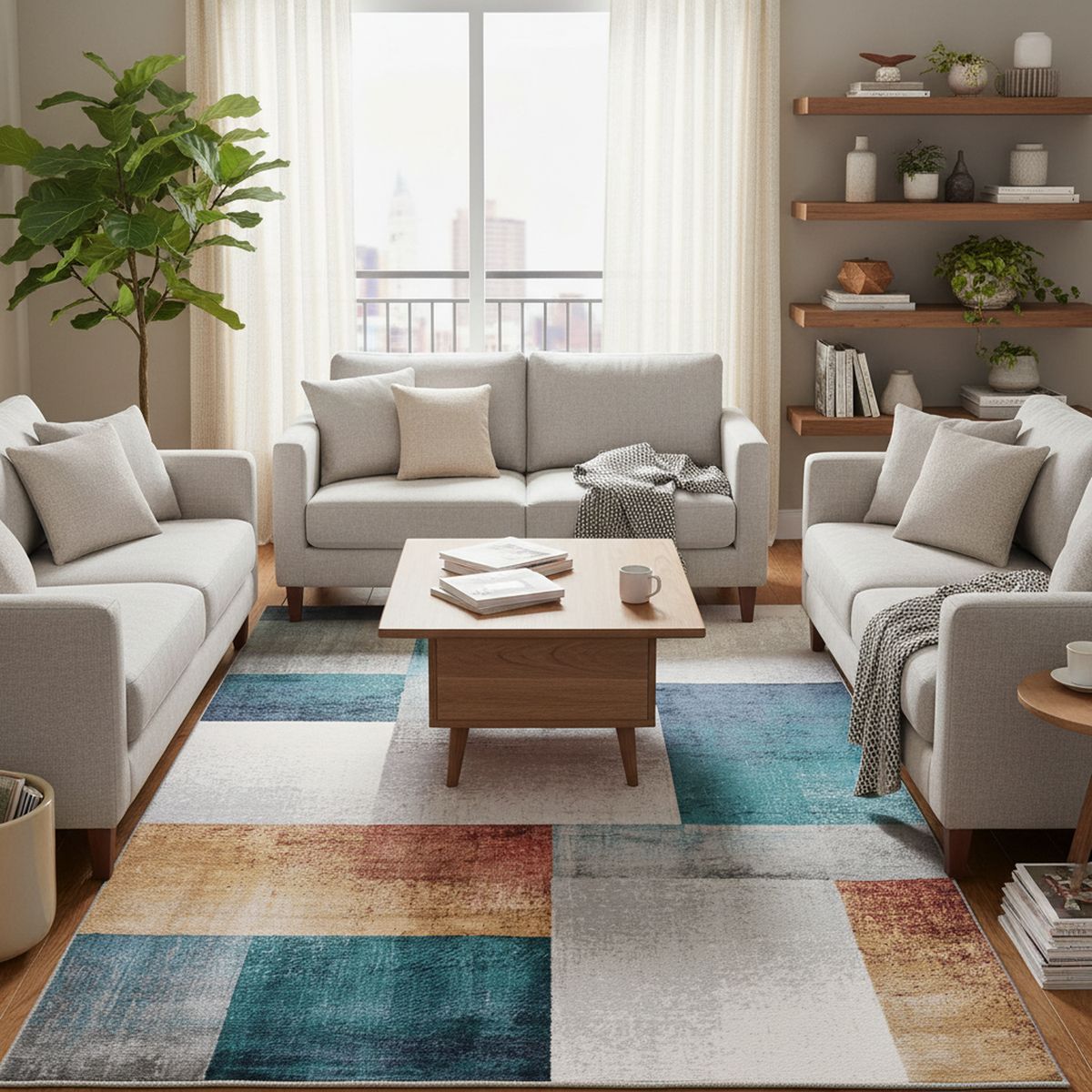 JUST HOME COLLECTION - Alfombra Zoe 160x235 cm Polipropileno Multicolor