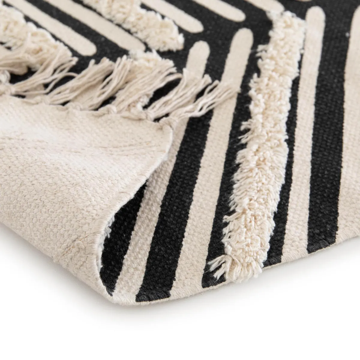 JUST HOME COLLECTION - Alfombra Jacky 160x230 cm Algodón blanco y negro