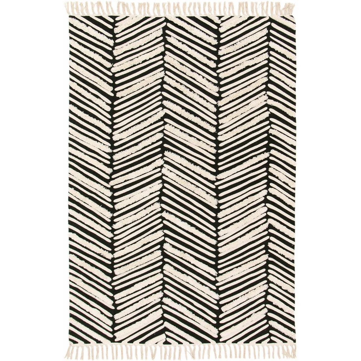 JUST HOME COLLECTION - Alfombra Jacky 160x230 cm Algodón blanco y negro