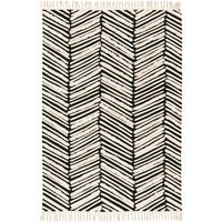 Alfombra Jacky 120x170 cm Algodón blanco y negro