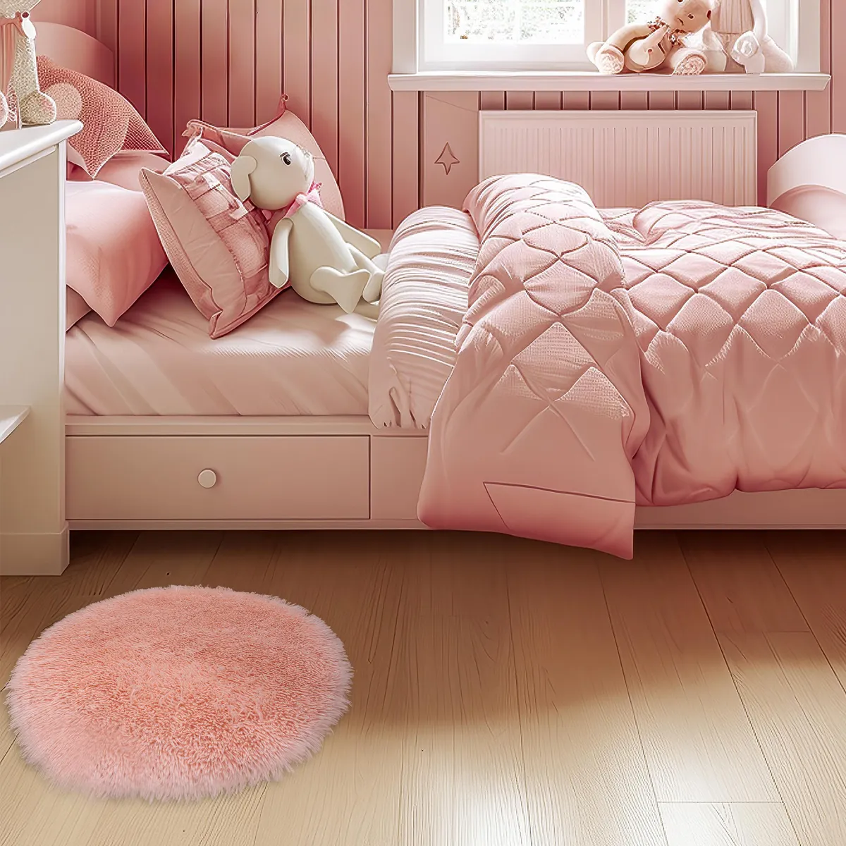 JUST HOME COLLECTION - Bajada de Cama Seville 60x60 cm Poliéster Rosa