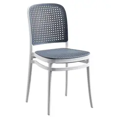 JUST HOME COLLECTION - Silla plástica terraza gris/blanca