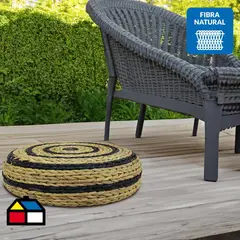 JUST HOME COLLECTION - Pouf m jacinto agua negro 50x17cm