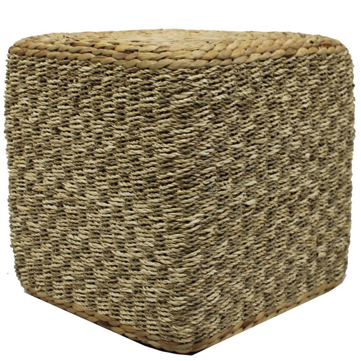 JUST HOME COLLECTION - Pouf cuadrado jacinto agua 40x40