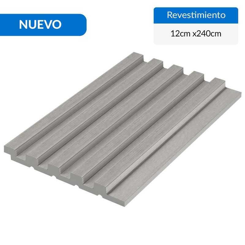 HOLZTEK - Wall Panel 3D 12x240 cm Gris 0.28 m2