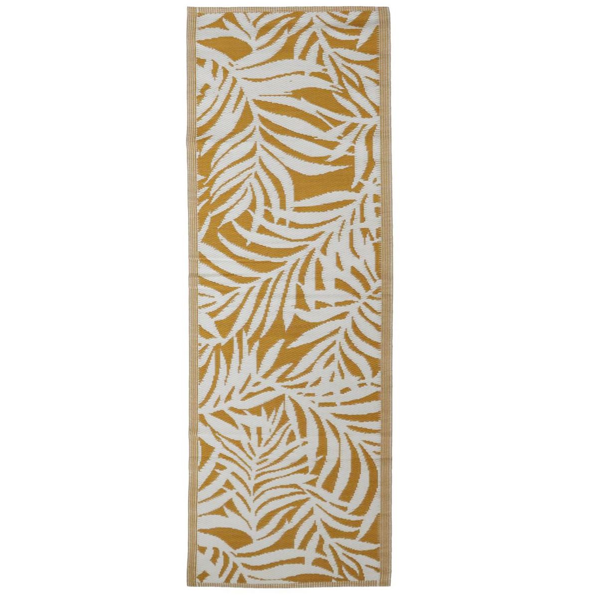 JUST HOME COLLECTION - Alfombra Terraza Vintage 80x230 cm Polipropileno Mostaza/Blanco