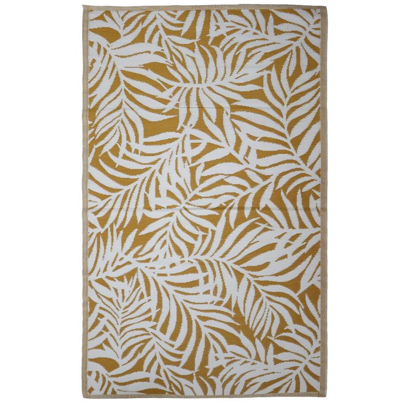 JUST HOME COLLECTION - Alfombra Terraza Vintage 120x180 cm Polipropileno Mostaza/Blanco