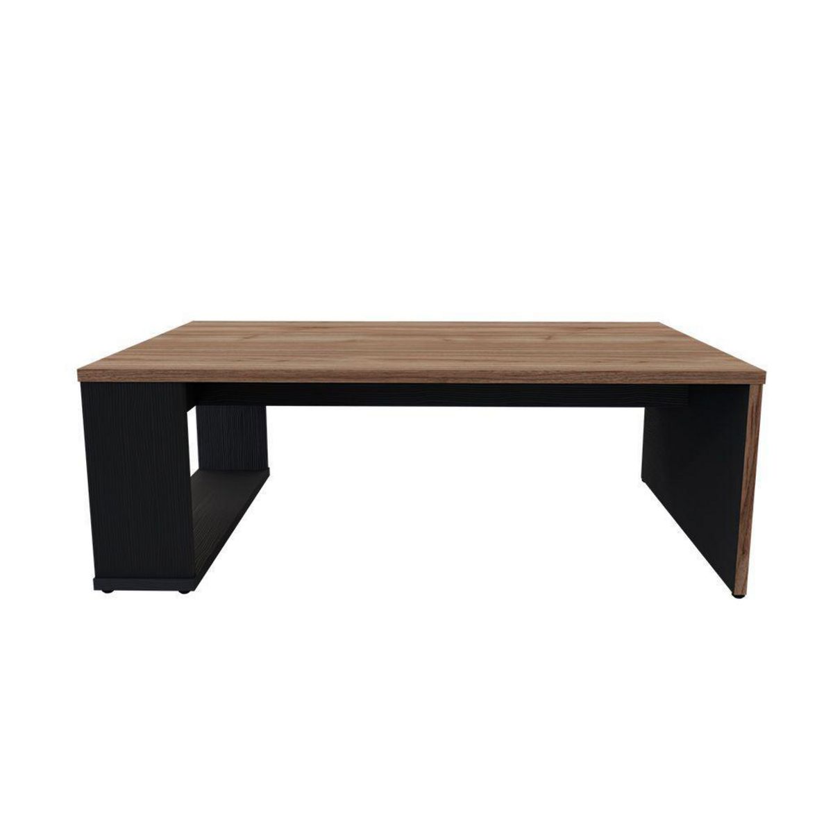 JUST HOME COLLECTION - Mesa de centro COVALT Negro y madera 80x28x53 cm