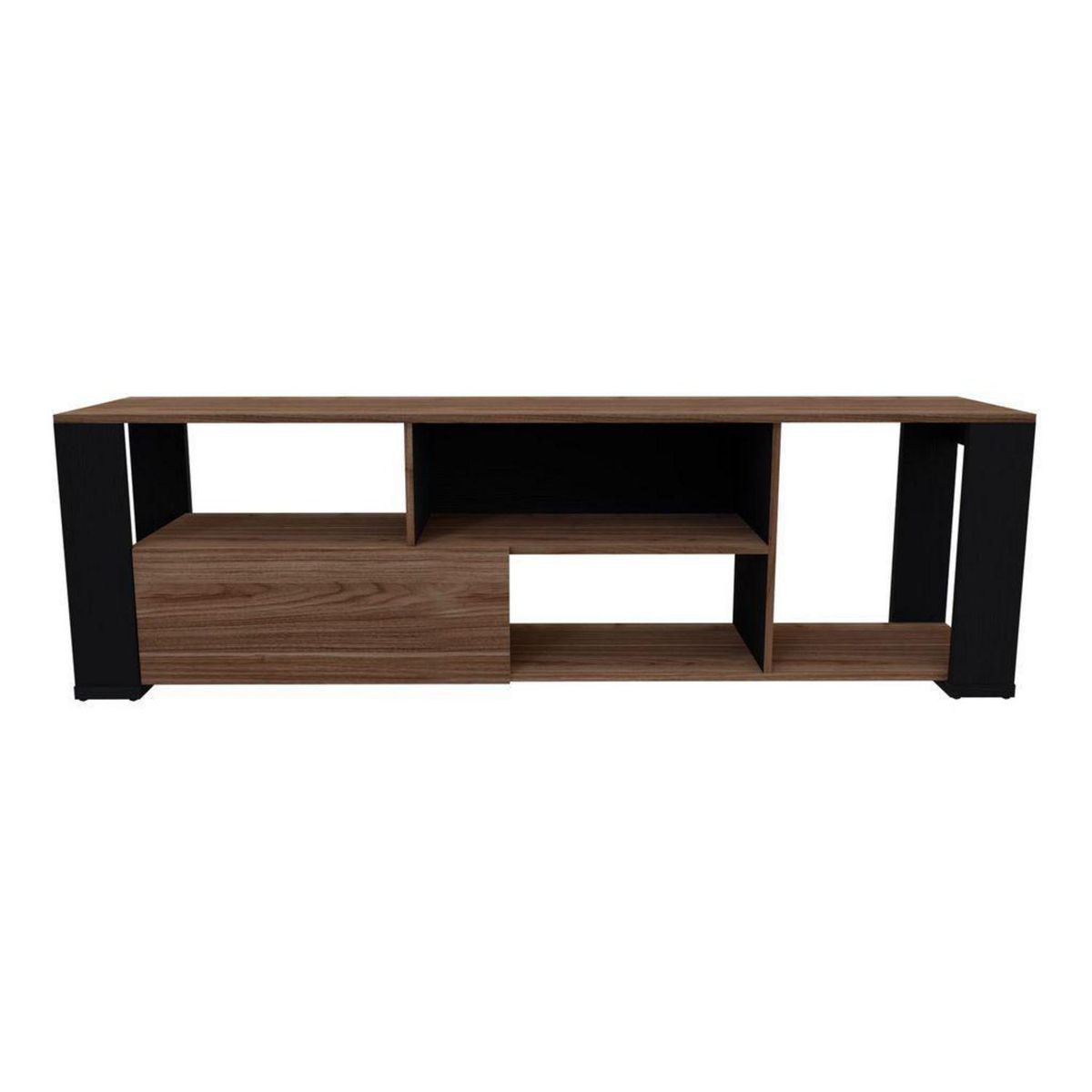 JUST HOME COLLECTION - Mesa TV Covalt Negro y madera 65 " 180x55x42,6 cm