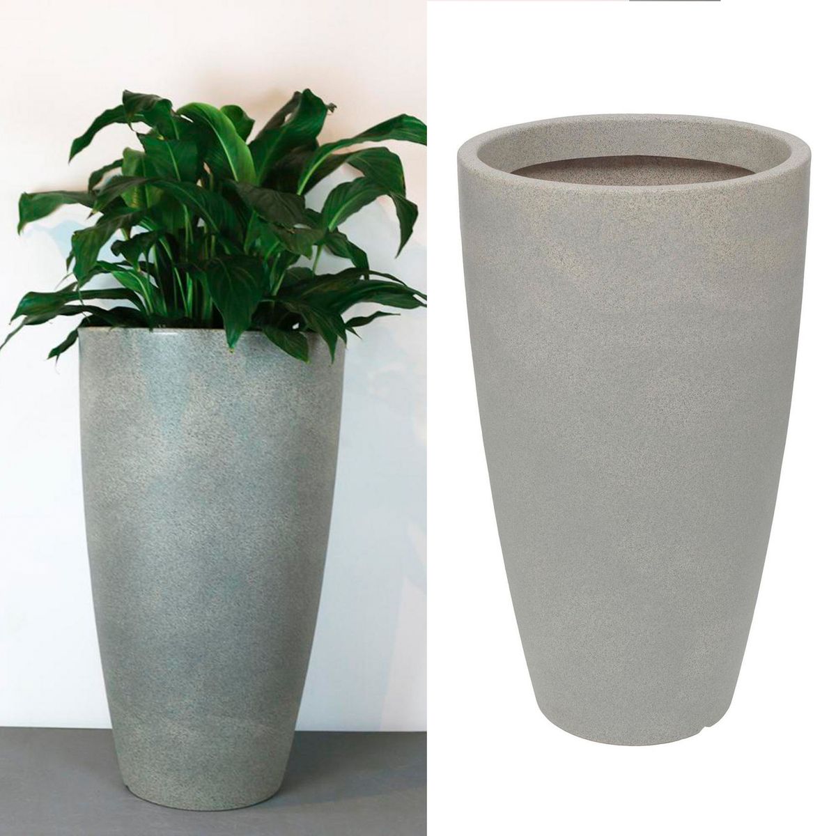 JUST HOME COLLECTION - Macetero cono color granito 43x76 cm