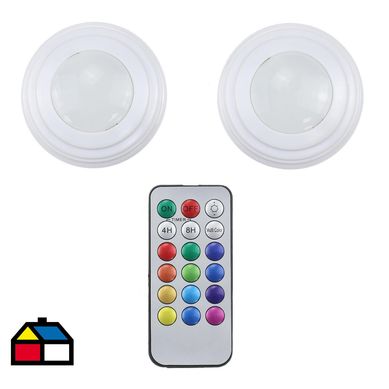 Pack 2 Luces Led Colores con Control Remoto