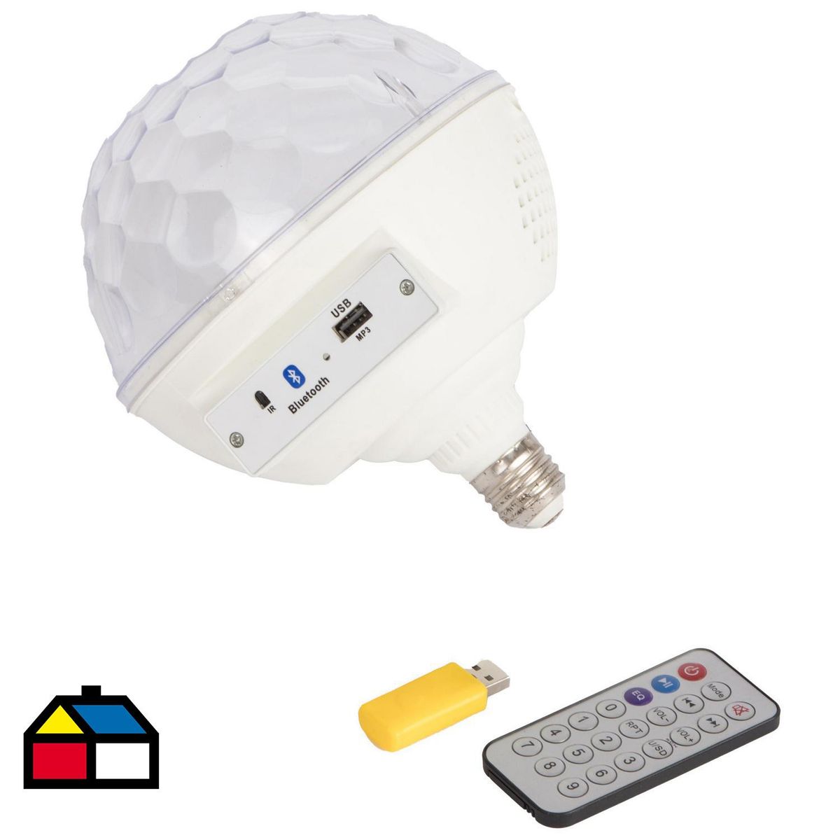 JUST HOME COLLECTION - Ampolleta disco con control remoto USB