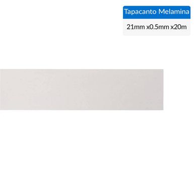 Tapacanto melamina Blanco encolado 21x0,5 mm 20 m