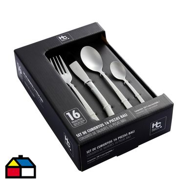 Juego de cubiertos 16 piezas bali acero inoxidable