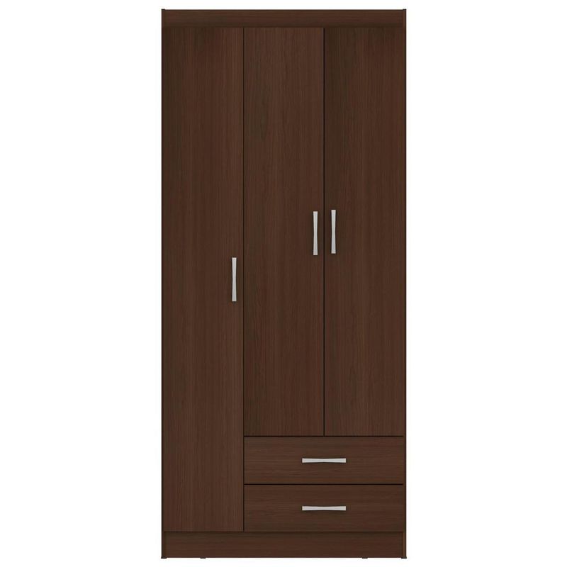 CASA BONITA - Clóset 3 Puerta(s) 2 Cajón(es) 3 Repisa(s) 83x183x47 cm Nogal