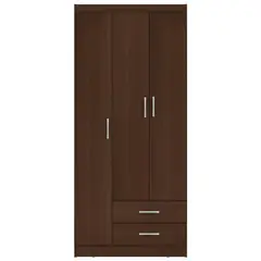 CASA BONITA - Clóset 3 Puerta(s) 2 Cajón(es) 3 Repisa(s) 83x183x47 cm Nogal
