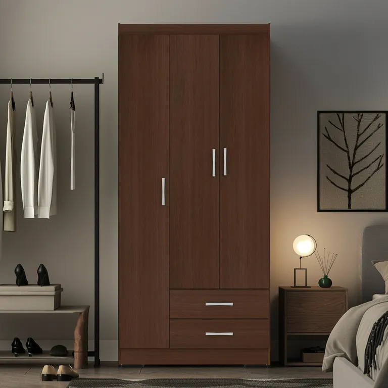 Clóset 3 Puerta(s) 2 Cajón(es) 3 Repisa(s) 83x183x47 cm Café