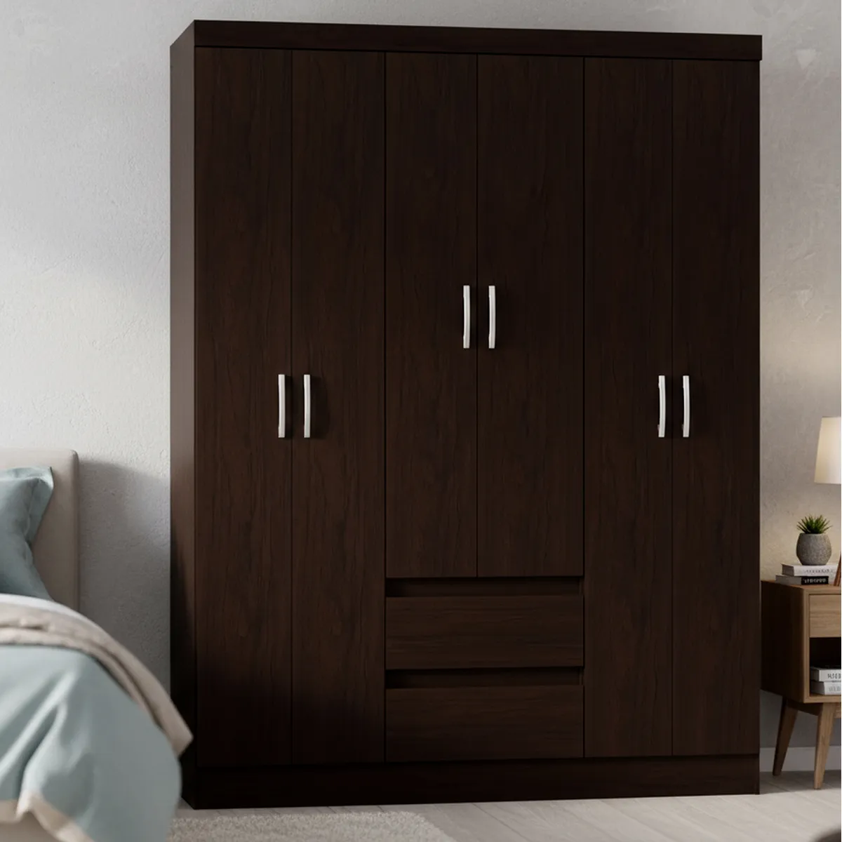 CASA BONITA - Clóset 8 Puerta(s) 2 Cajón(es) 3 Repisa(s) 199x181x45 cm Chocolate