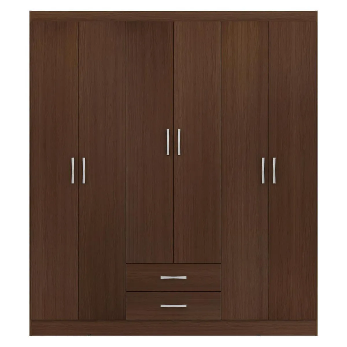 CASA BONITA - Clóset 6 Puerta(s) 2 Cajón(es) 2 Repisa(s) 162x183x47 cm Nogal