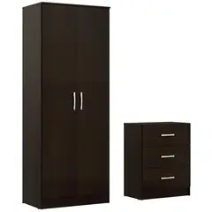 CASA BONITA - Combo closet 2 puertas + cómoda 3 cajones chocolate