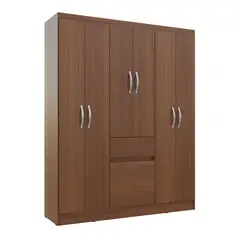 CASA BONITA - Clóset 6 Puerta(s) 1 Cajón(es) 1 Repisa(s) 138x183x40 cm Nogal