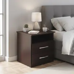 CASA BONITA - Velador 2 Cajón 42x51x36 cm Chocolate