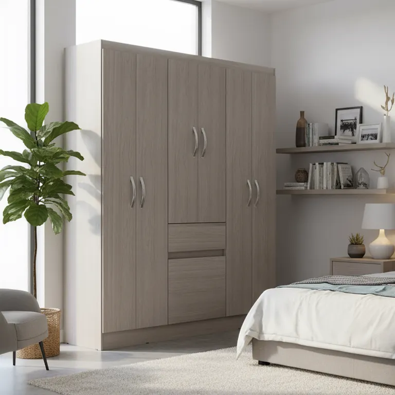 Clóset 6 Puerta(s) 1 Cajón(es) 1 Repisa(s) 138x174x40 cm Beige