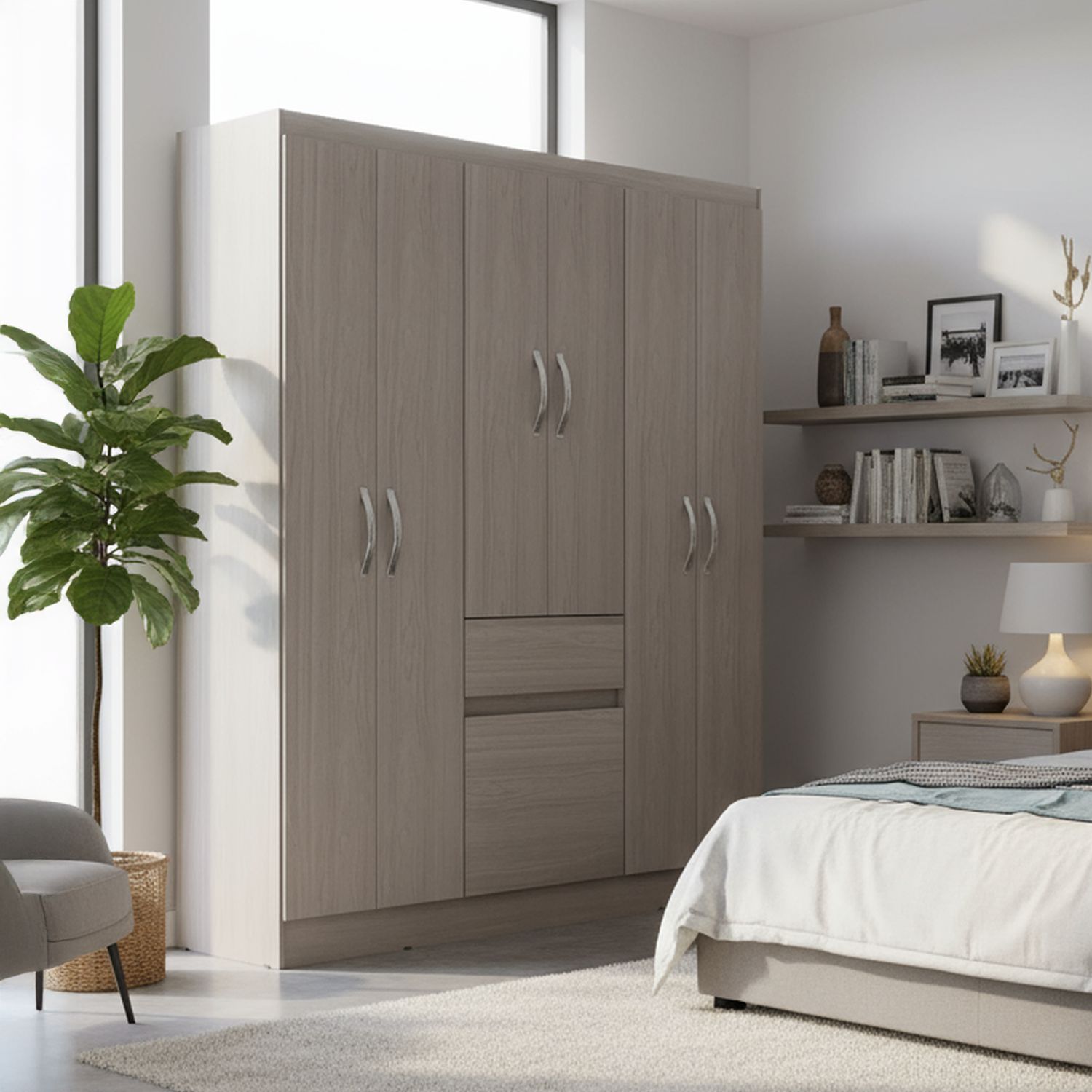 ＢＬＣＤ　UNIT VANILLA　ＳＡＳＲＡ Clóset 6 Puerta(s) 1 Cajón(es) 1 Repisa(s) 138x174x40 cm Vainilla