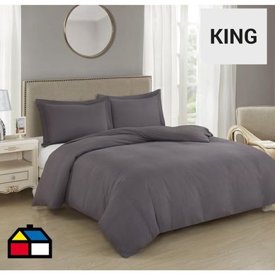 Funda de plumn lisa grafito King
