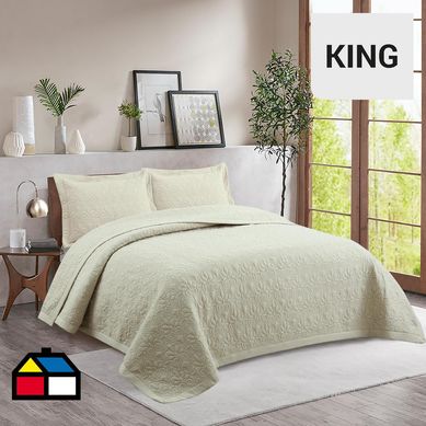 Quilt liso flor clsico King