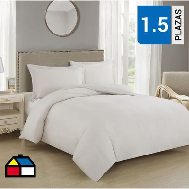 Funda de plumn lisa beige clsica 1,5 Plazas