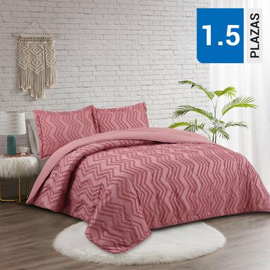 Quilt liso boho 1,5 Plazas