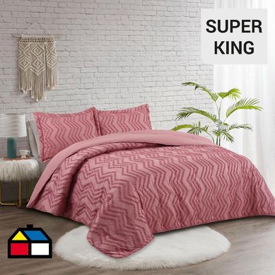 Quilt liso boho Super King