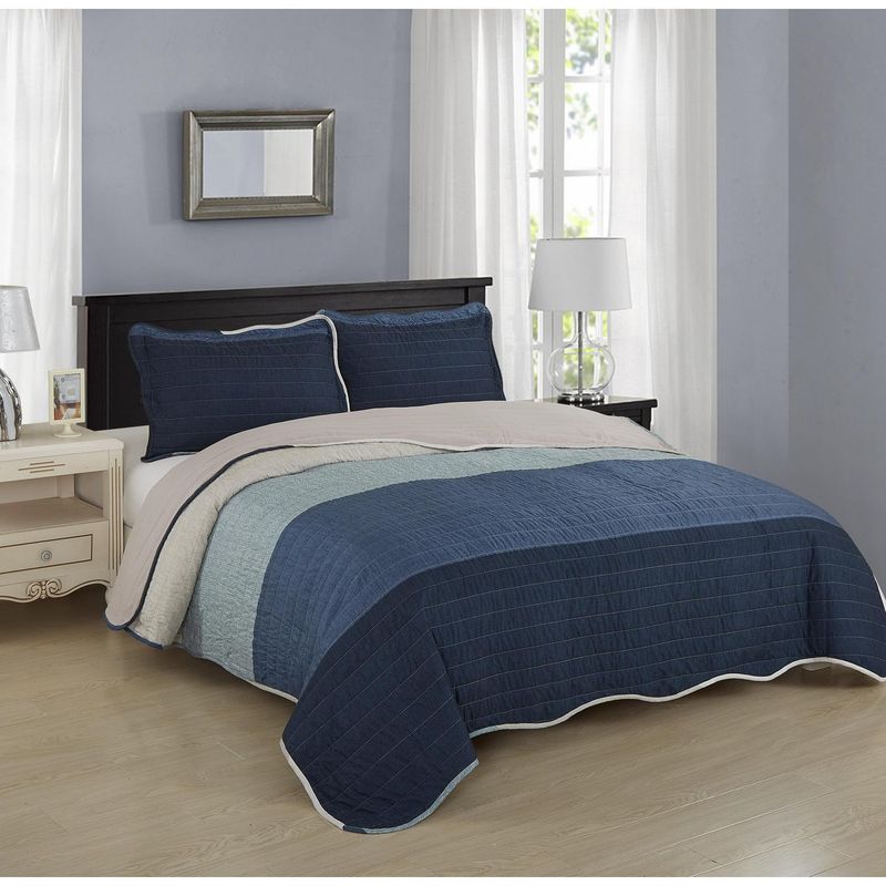 JUST HOME COLLECTION - Cubrecama Quilt Industrial Franjas