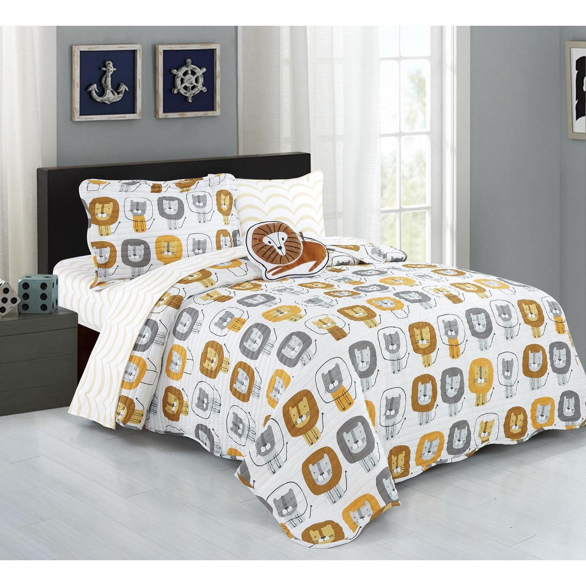 JUST HOME COLLECTION - Set quilt + sábana + cojín boy 1,5 plazas