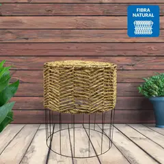 JUST HOME COLLECTION - Mesa Jacinto Agua Redonda Acero 50x50x58 cm Natural