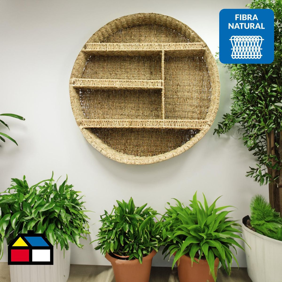 JUST HOME COLLECTION - Repisa Circular Seagrass 70x70 cm 