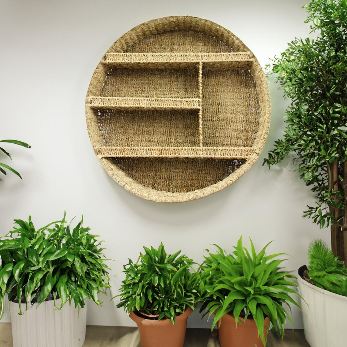 JUST HOME COLLECTION - Repisa Circular Seagrass 70x70 cm 