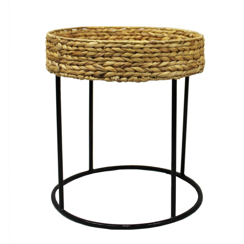 JUST HOME COLLECTION - Mesa Jacinto Agua Cilindro Acero 43x43x47 cm Natural