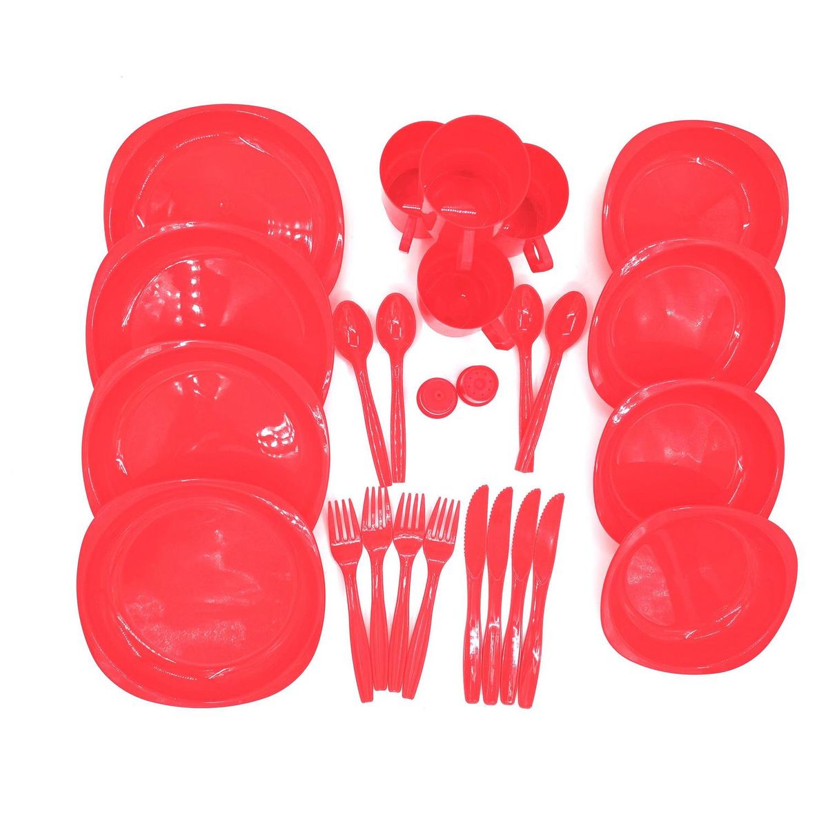 KLIMBER - Set de Utensilios Camping 4 Personas 0 ml Polipropileno Rojo