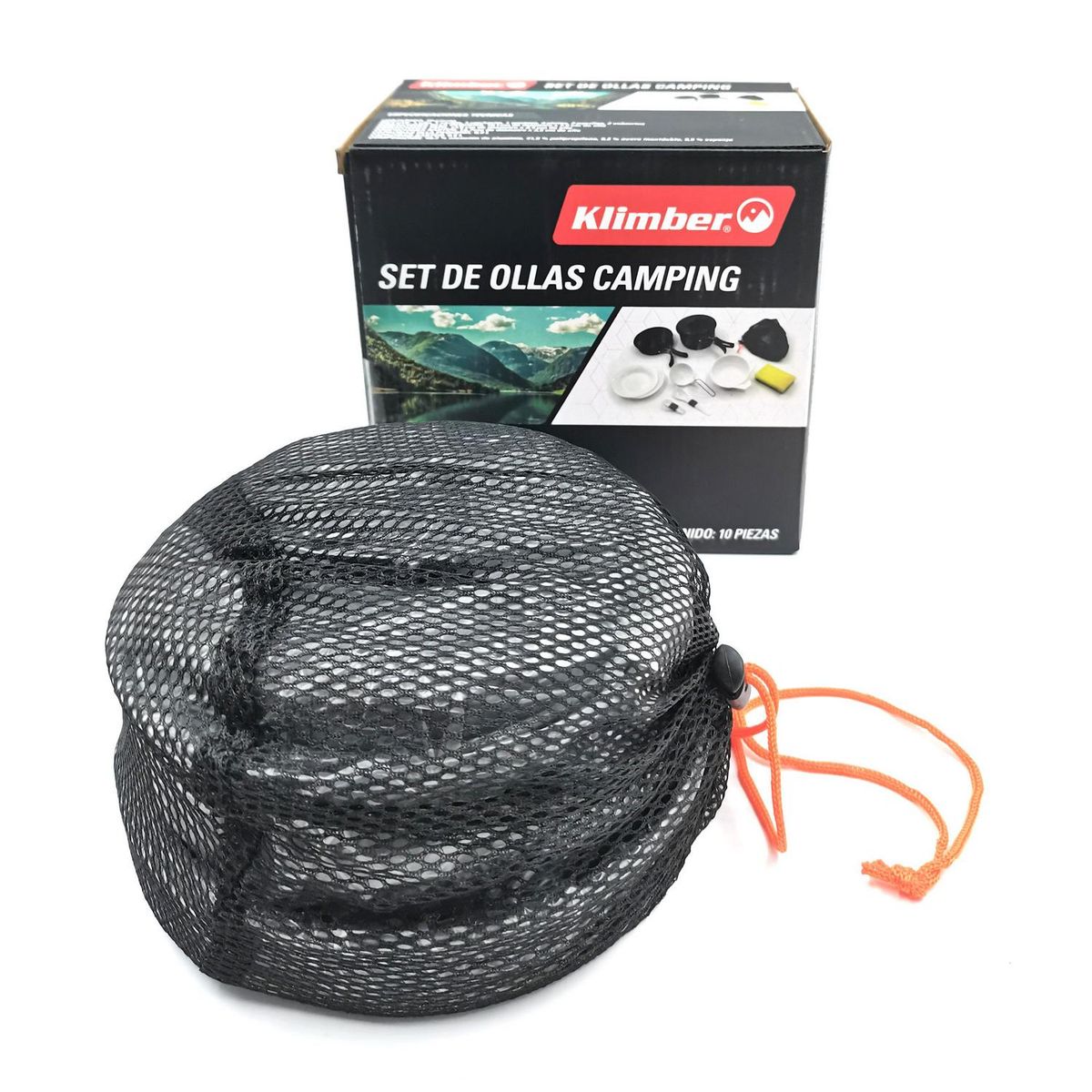 KLIMBER - Set Olla y Sartén Camping 0.9 l Aluminio Gris