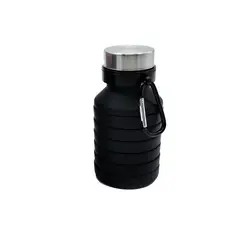KLIMBER - Botella Plegable Camping 500 ml Silicona Negro