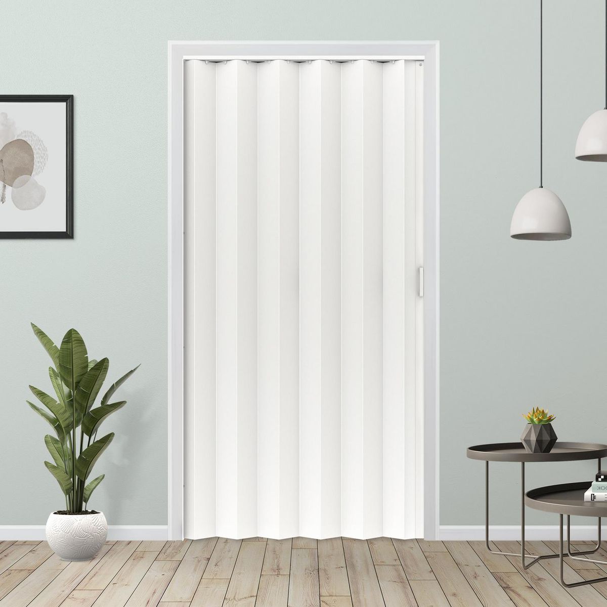 HOLZTEK - Puerta plegable PVC modelo Tivoli color blanca 120x200 cm