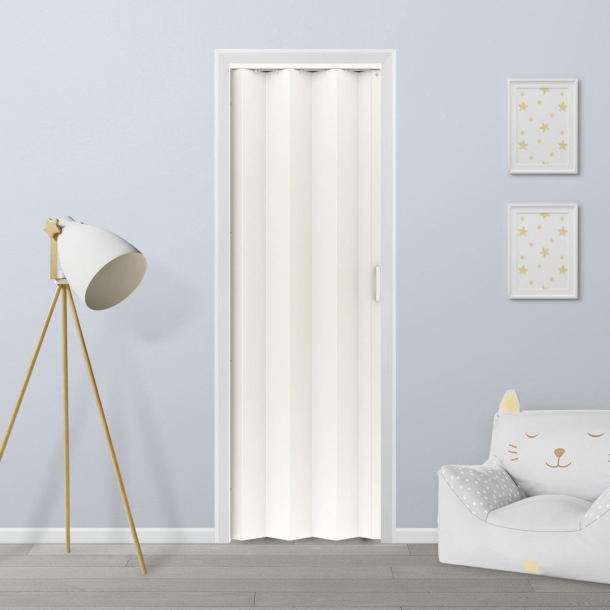 HOLZTEK - Puerta plegable PVC modelo Tivoli color blanca 70x200 cm