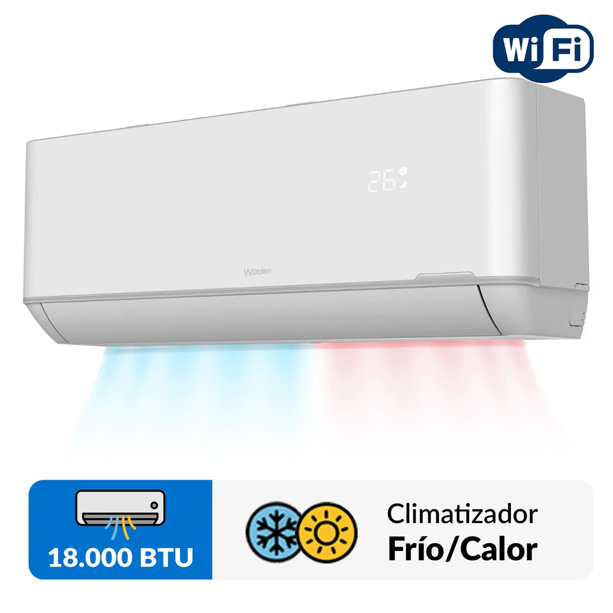 WURDEN - Aire acondicionado Split Inverter 18000 BTU wifi