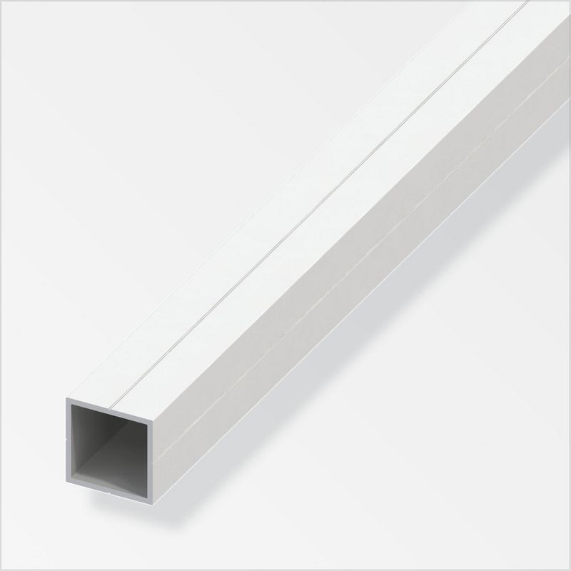 ALFER - Tubo cuadrado 23,5 mm plástico blanco