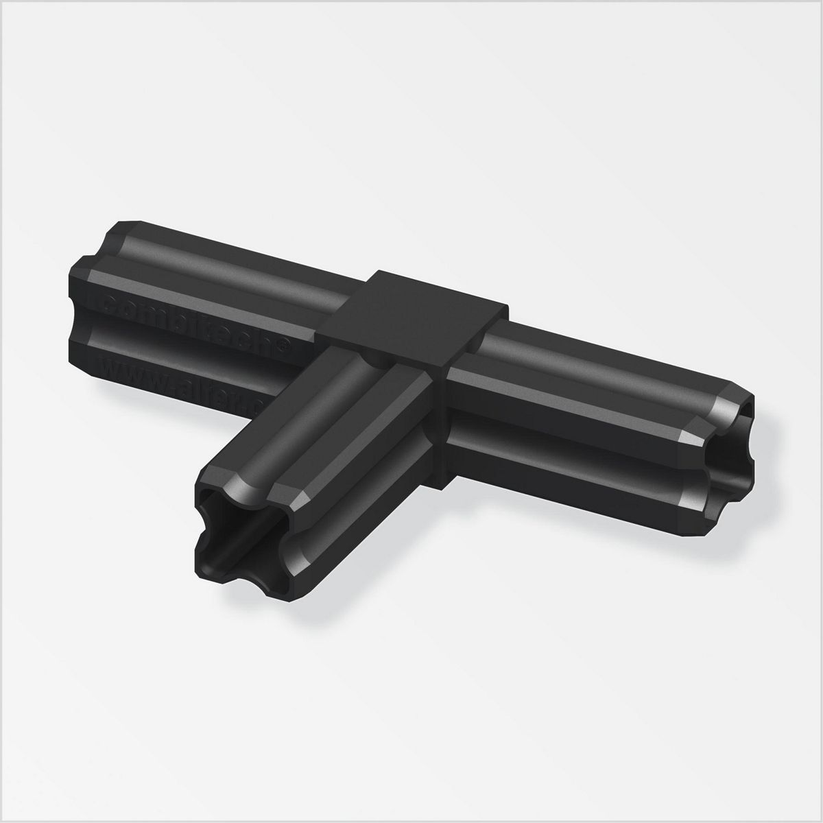 ALFER - Conector esquina plástico negro