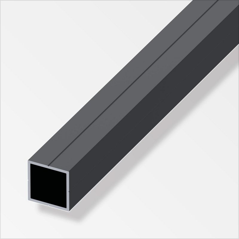 ALFER - Tubo cuadrado 23.5 mm aluminio negro