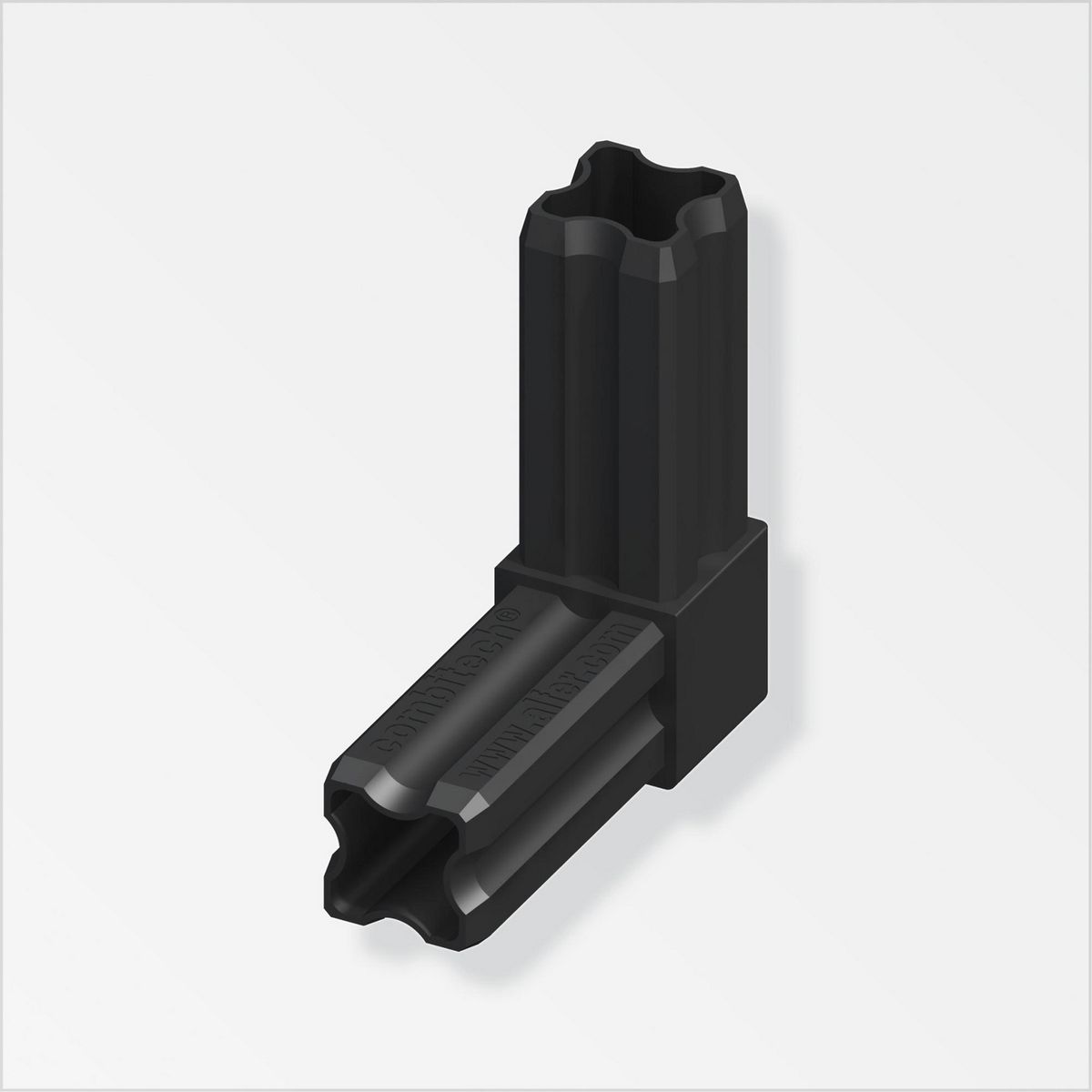 ALFER - Conector esquina plástico negro