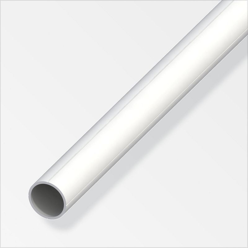 ALFER - Tubo redondo 15,5 mm plástico blanco